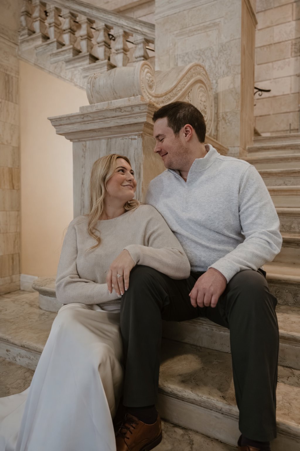 Karley and Michael on the staircase